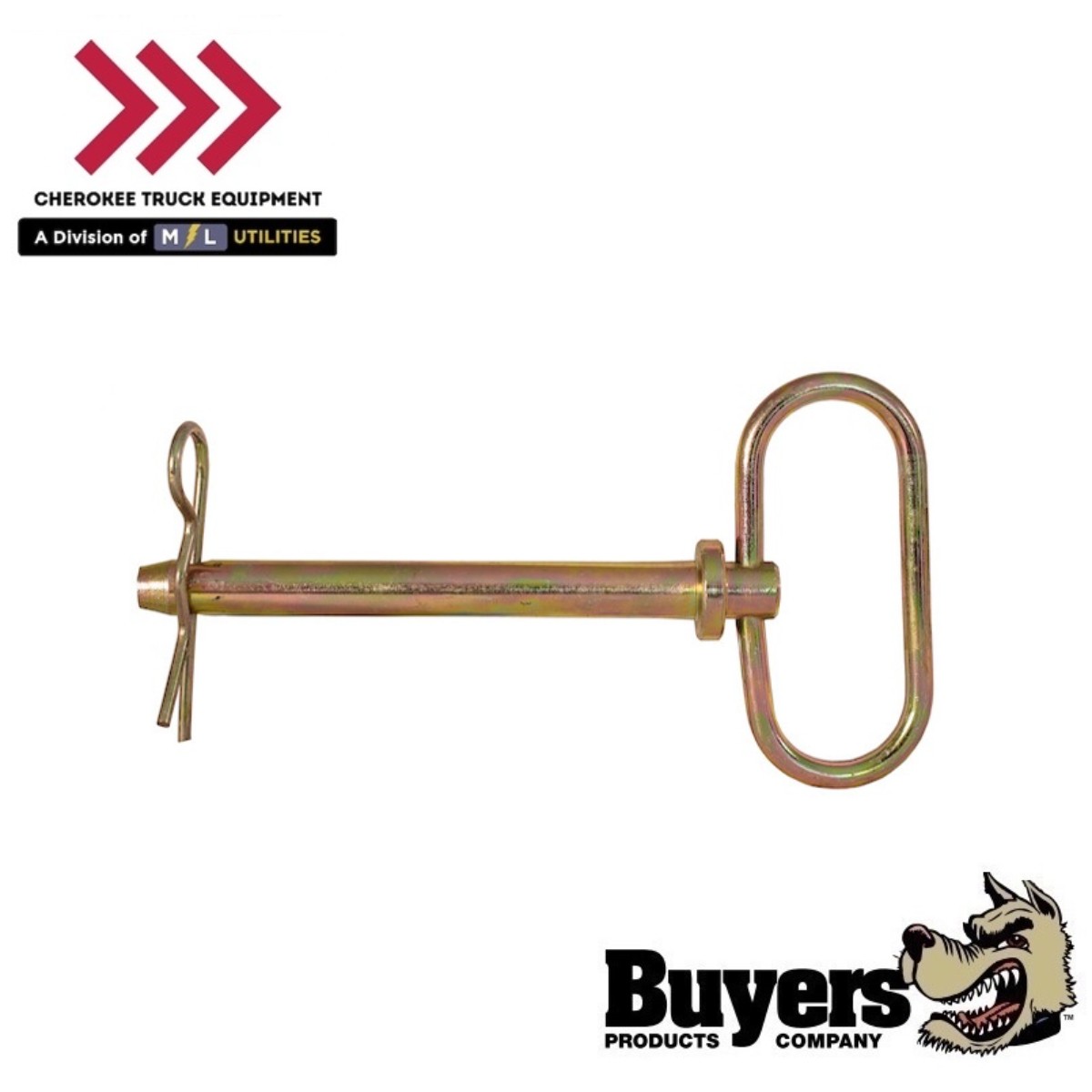 Buyers Products 66135 Yellow Zinc Plated Hitch Pin - 1-1/4 dia x 7"