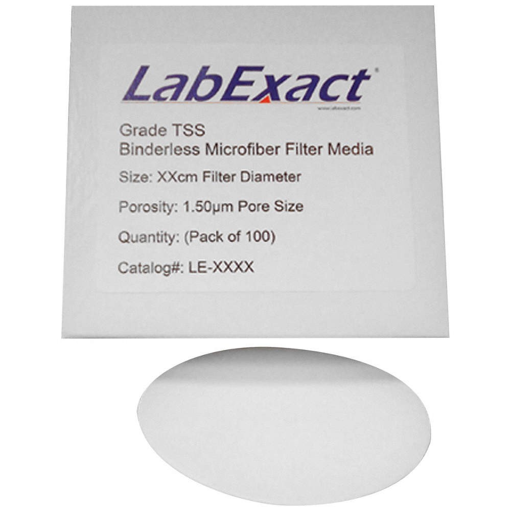 LABEXACT 12K991 Glass Mic Filter,4.25cm Dia,1.5 um,PK100 12K991
