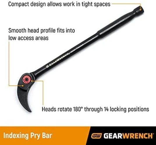 Versatile Indexing Pry Bar Set - 8" & 16" for Mechanics & Technicians