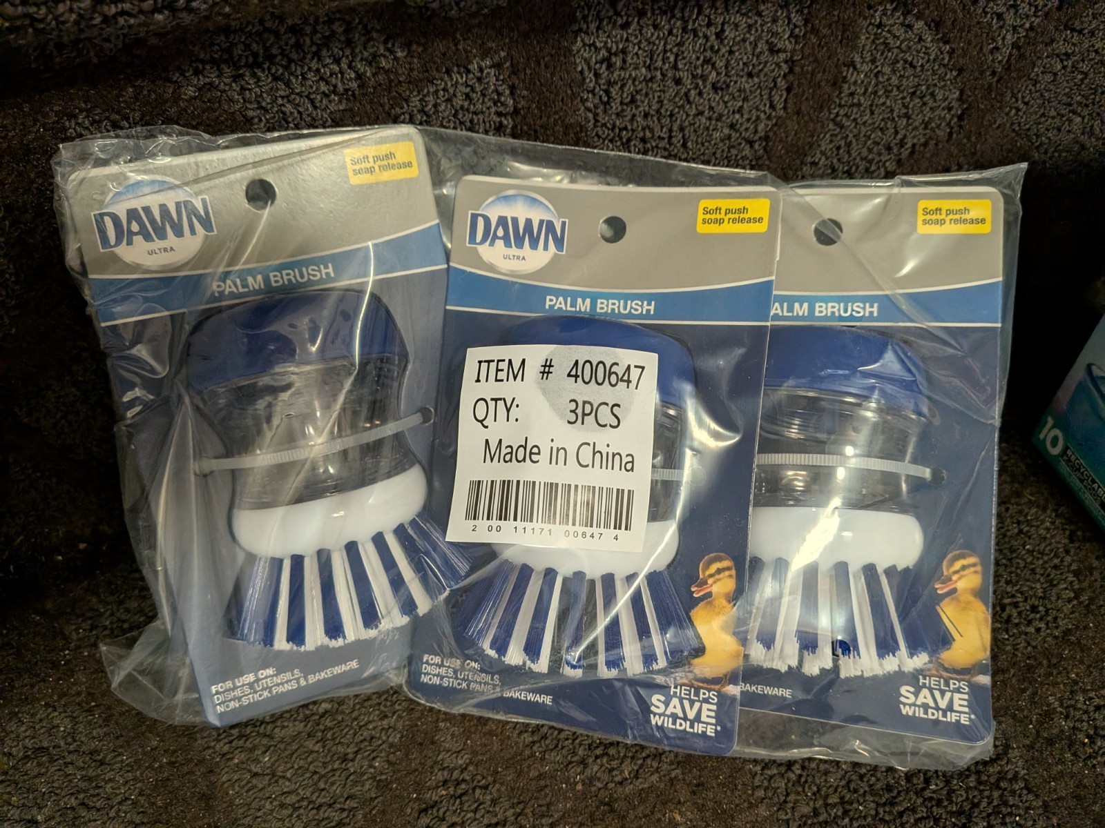 3 * Dawn Ultra Palm Brush - Soft Push Soap Release