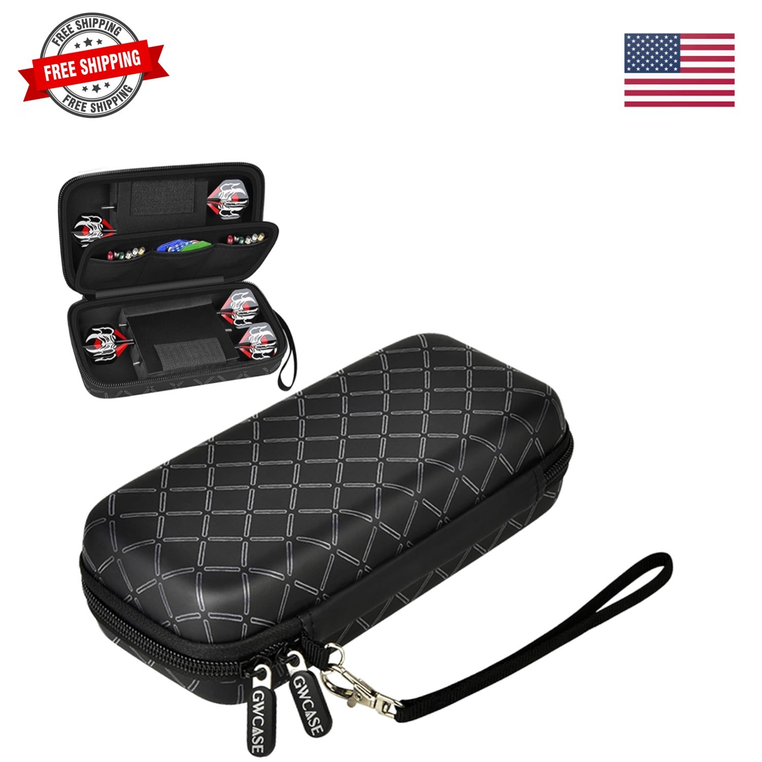 Dart Case for 6 Steel and Soft Tip Darts, Upgraded Darts Carrying Storage Hol...