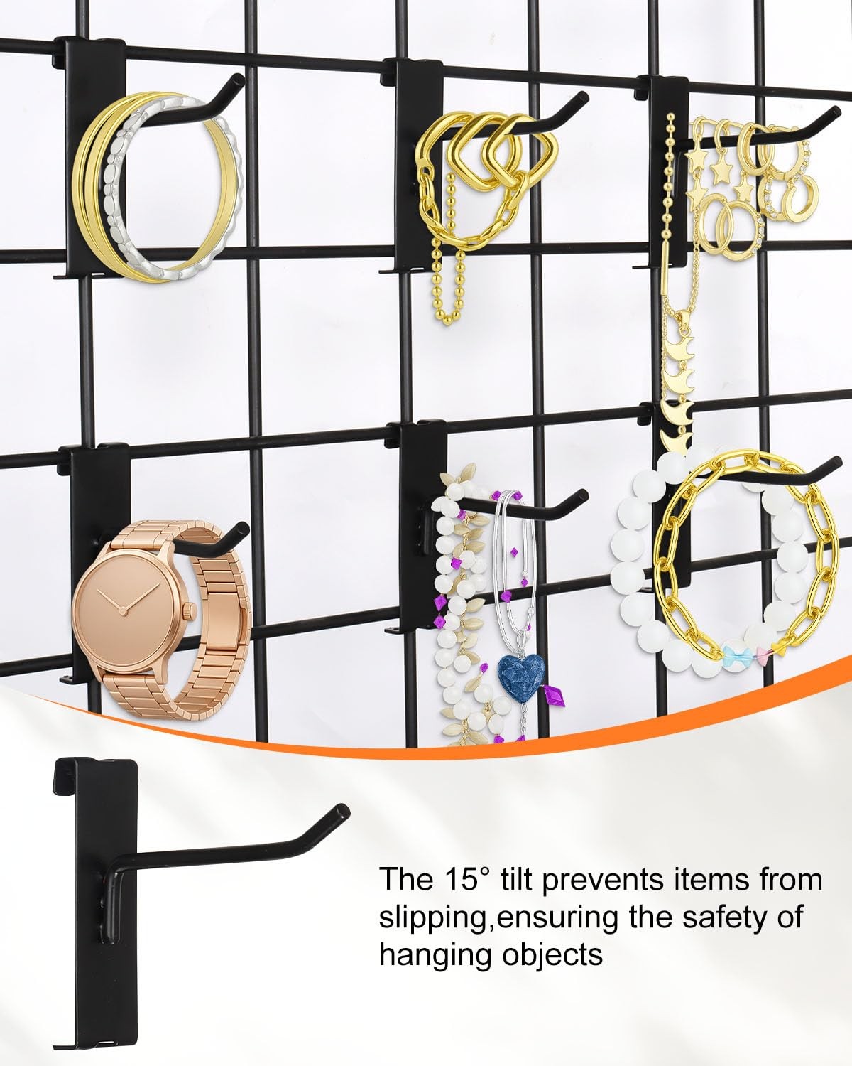 50 Pack Grid Wall Hooks, 4 Inch Heavy Duty Wire Grid Display Hooks, Gridwall ...