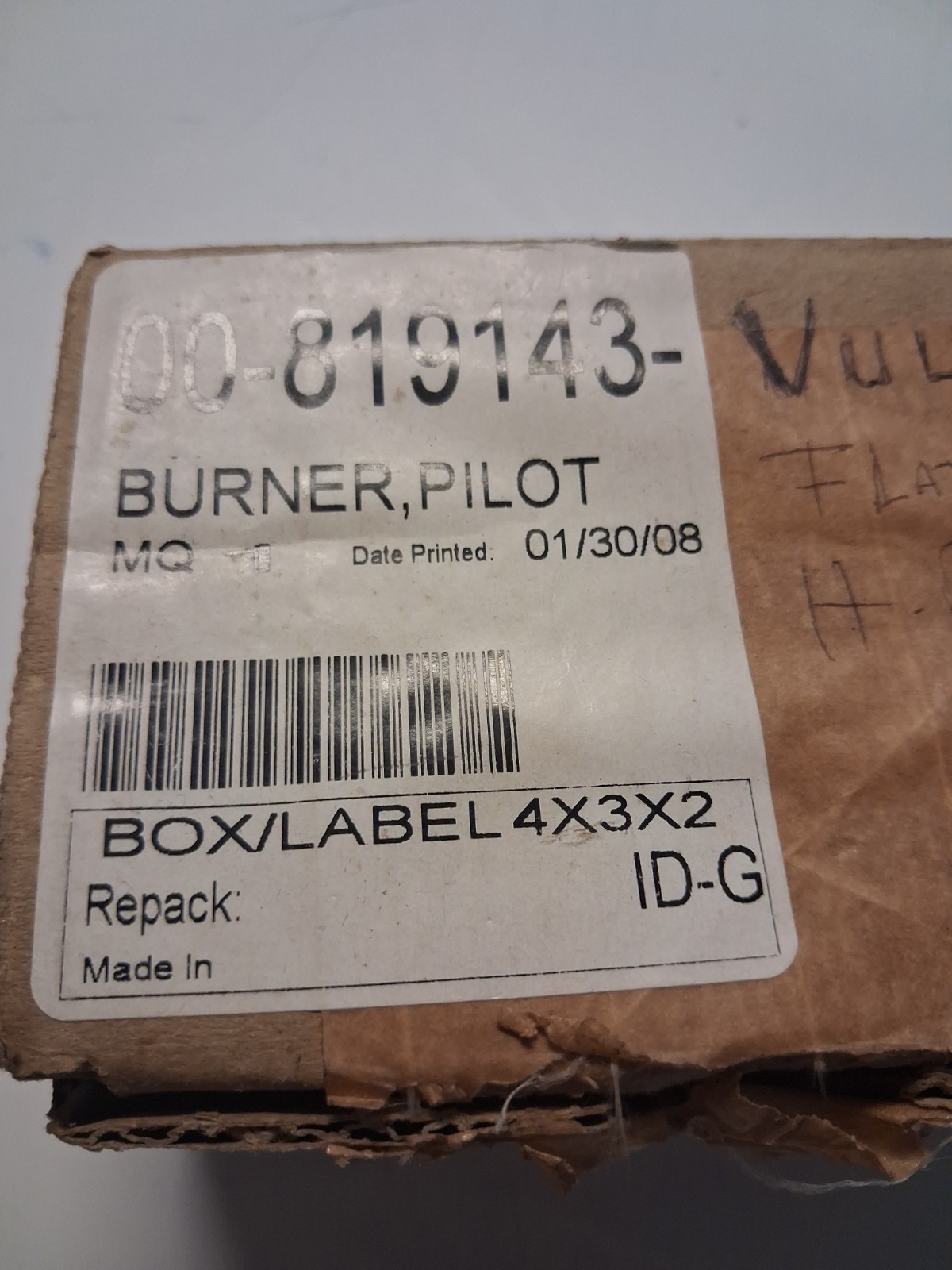 NEW Vulcan Hart 00-819143 Burner Pilot Assembly 819143 GENUINE OEM