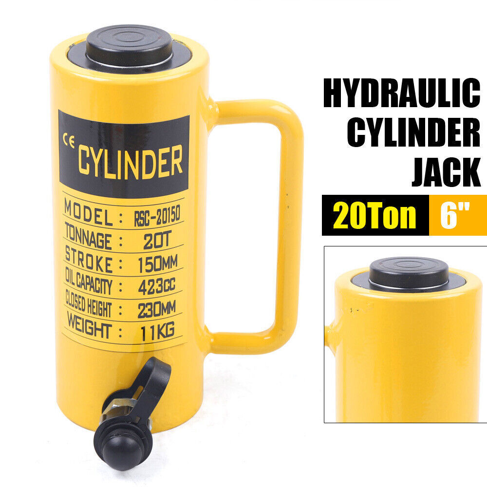 20/50 Ton Hydraulic Cylinder Jack 4"/6" inch Stroke Single Acting Solid Ram Jack