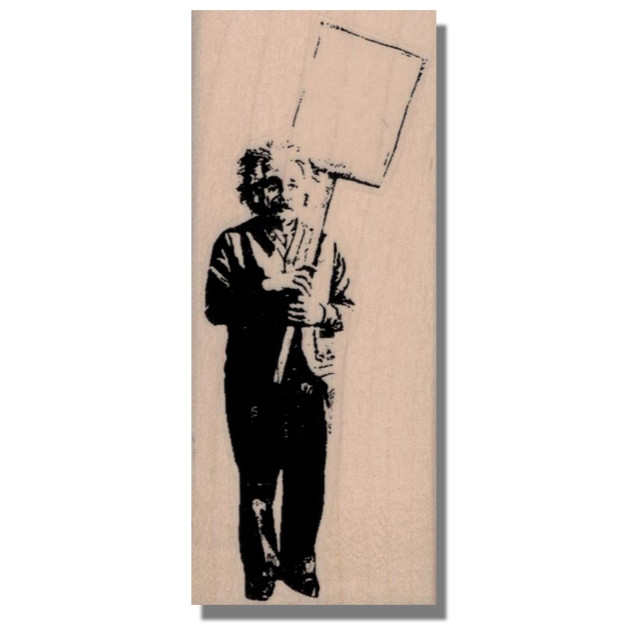 BANKSY Einstein Protester, RUBBER STAMP, Art, Sign, Banksy Art, Media,Man,People
