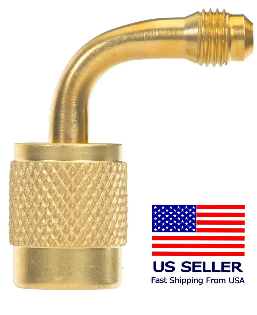 Low Loss Fitting 90° x 1/4" SAE ,  Anti-Blowback Fitting, Shut-Off. NEW!
