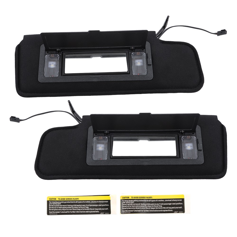 Labwork Left Right Front Sun Visors With Vanity Mirror For Corvette C4 1984-1996