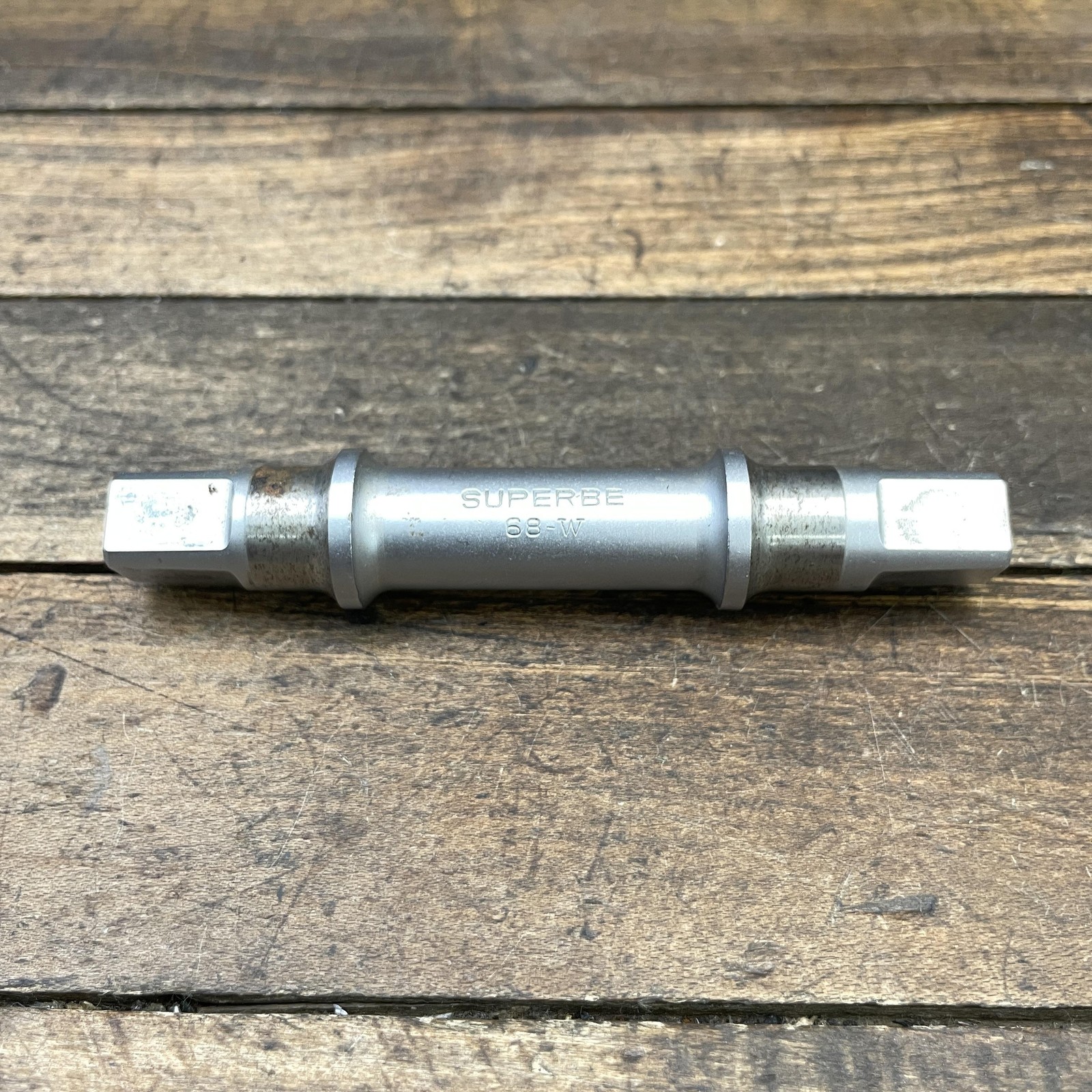 Vintage Suntour Superbe Bottom Bracket Spindle 68-W 113mm JIS 68mm Steel 80s