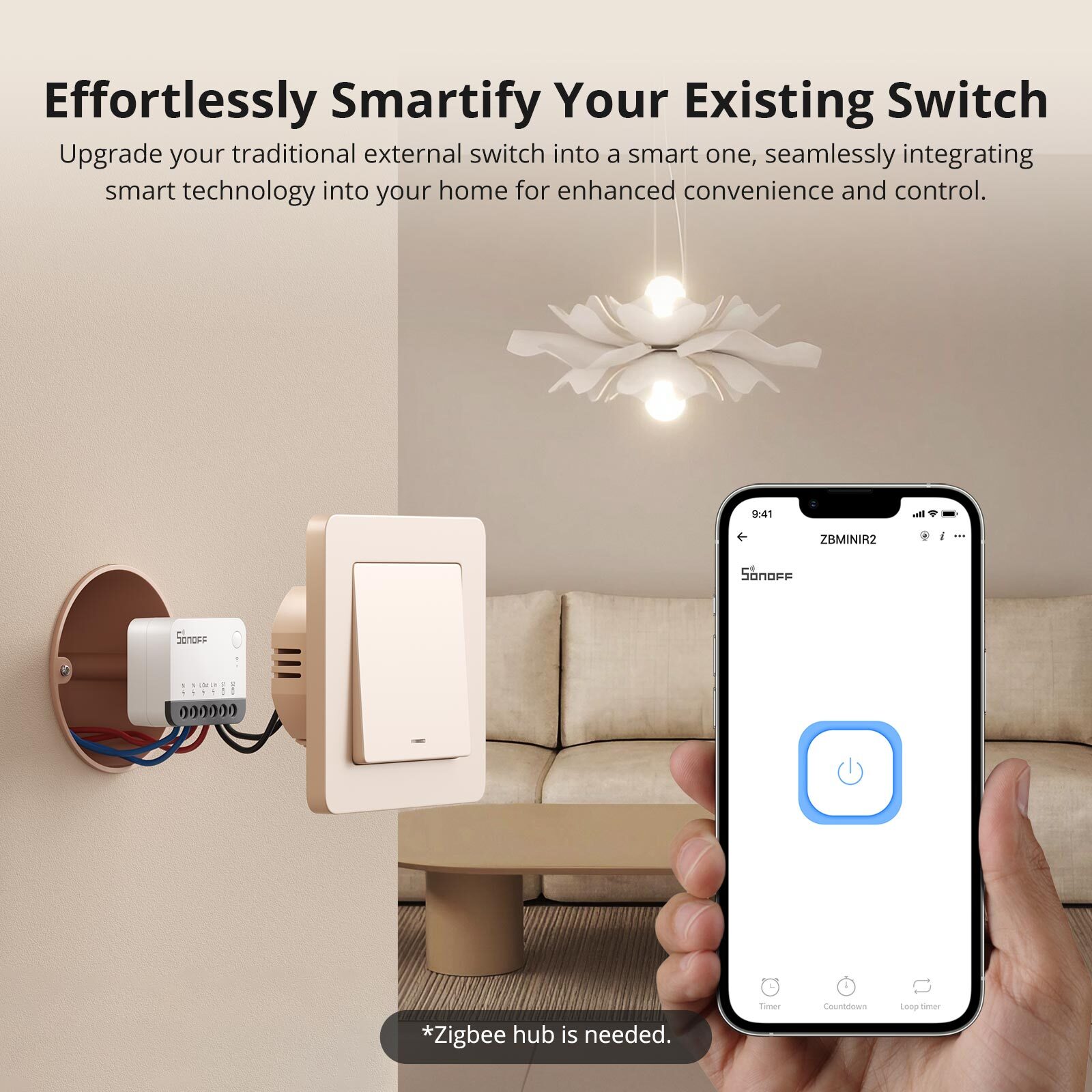 SONOFF ZBMINIR2 MINI Zigbee Smart Light Switch Module Neutral Wire Required 2PCS