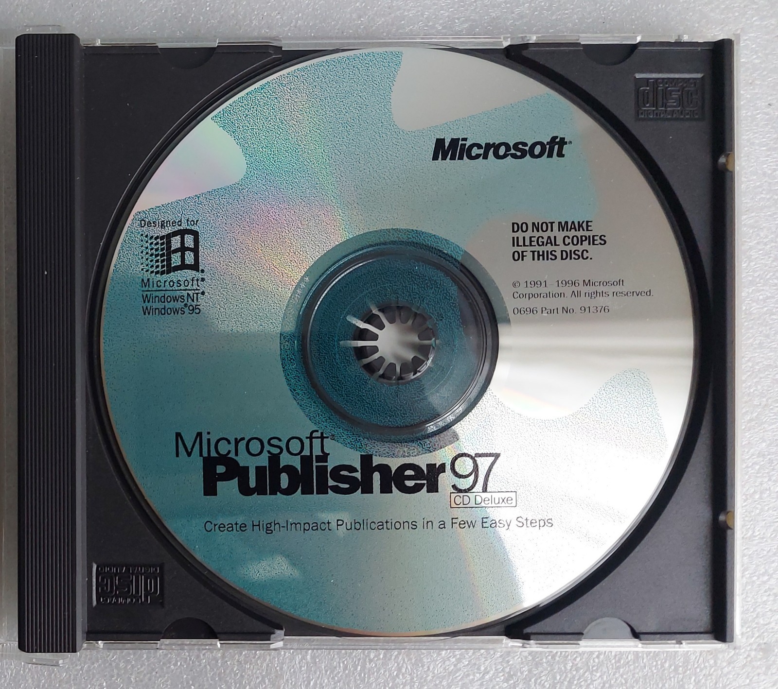 Microsoft Publisher 97 CD Deluxe Desktop Publishing Software Windows NT/95 + Key