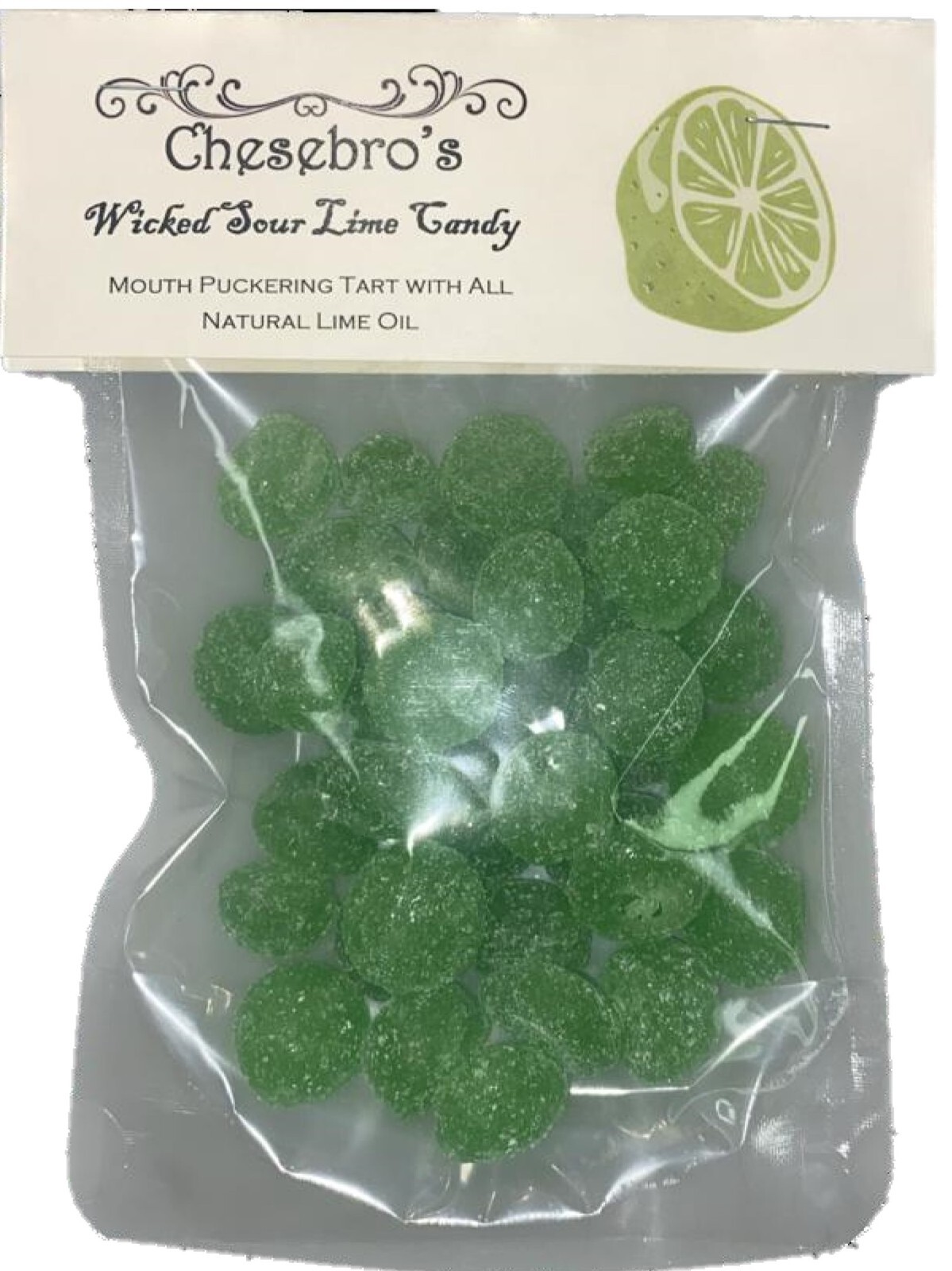 Wicker Sour Lime Hard Candy Drops 4.5 Ounces