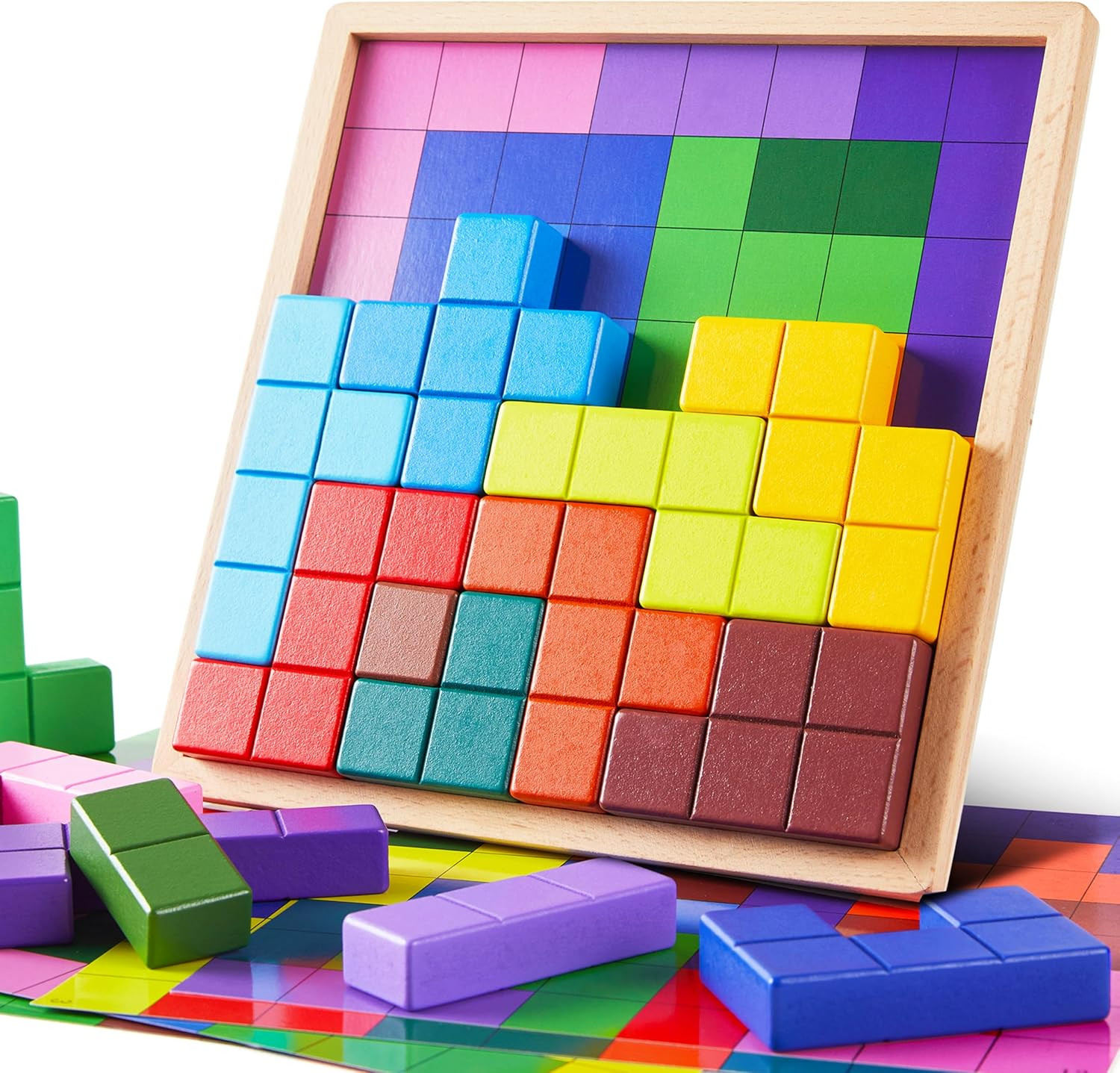 Dementia Products for Elderly, 15 Wooden Tiles Matching Game Activities for Seni
