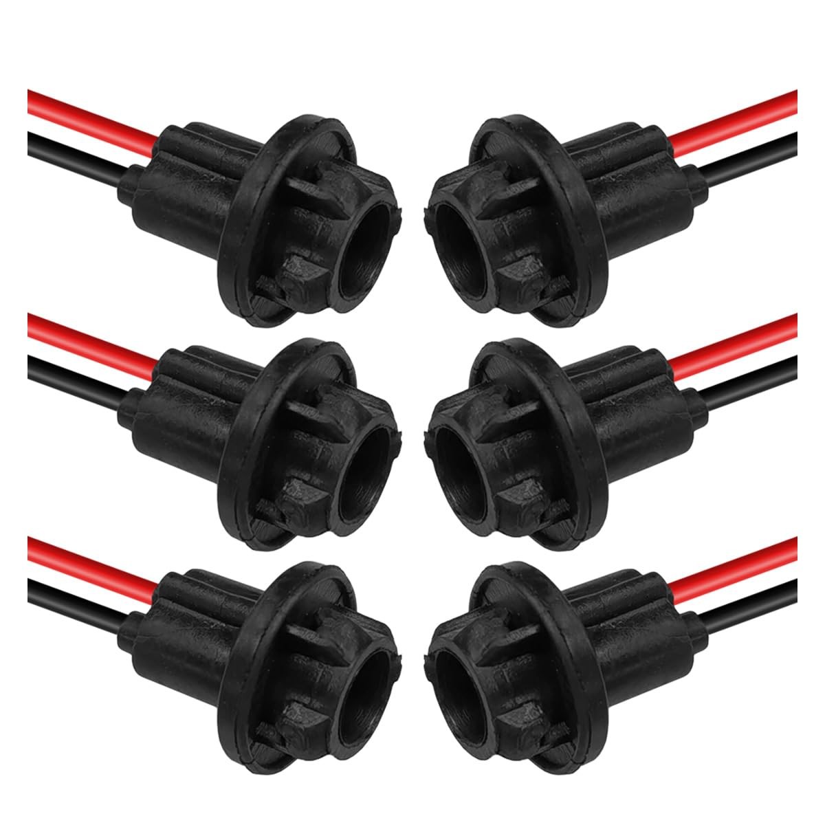 UHANBUT T10 W5W 194 Bulb Socket with Wire Pigtail, Universal LED Bulbs 6PCS