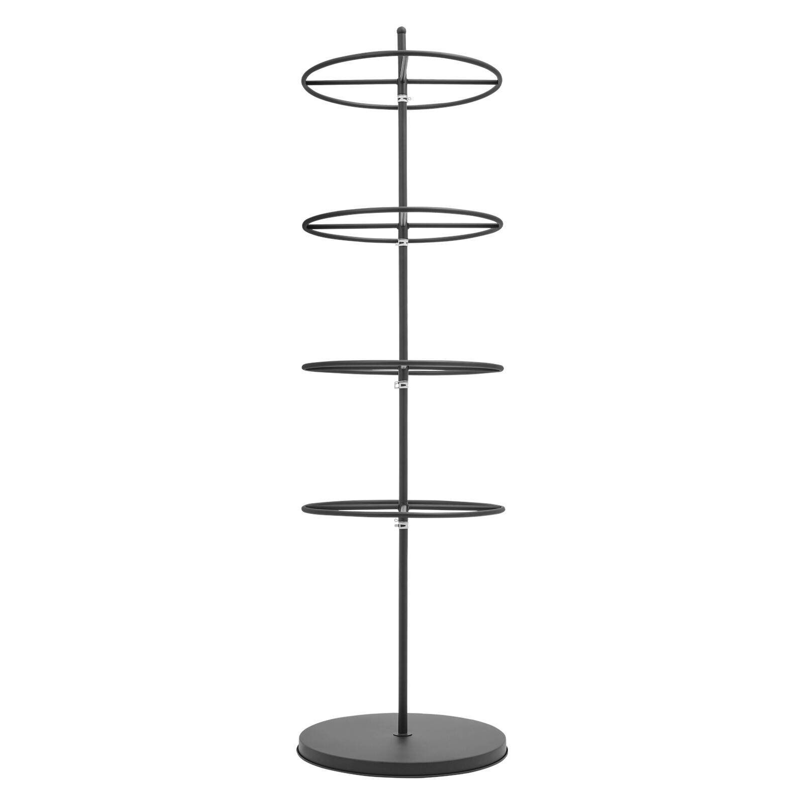 Black Rotatable Round Display Round Clothing Rack Metal Clothes Hanging Rack