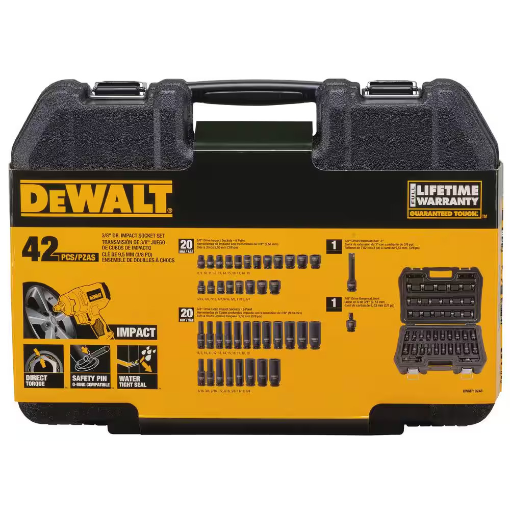 3/8 In. Drive Impact Socket Set (42-Piece)