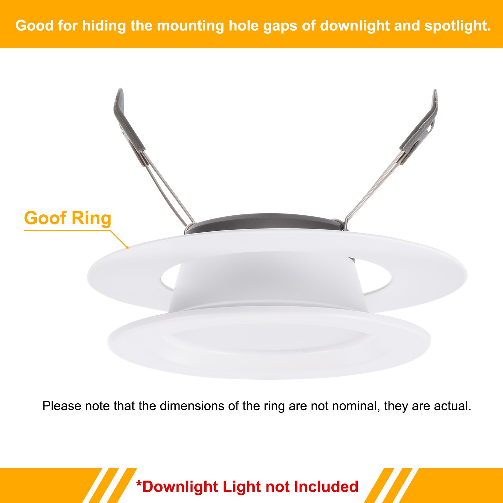 Goof Rings for 3 1/2 Inch Recessed Lights, ID 3.2" x OD 4.5", 4 Pcs, White