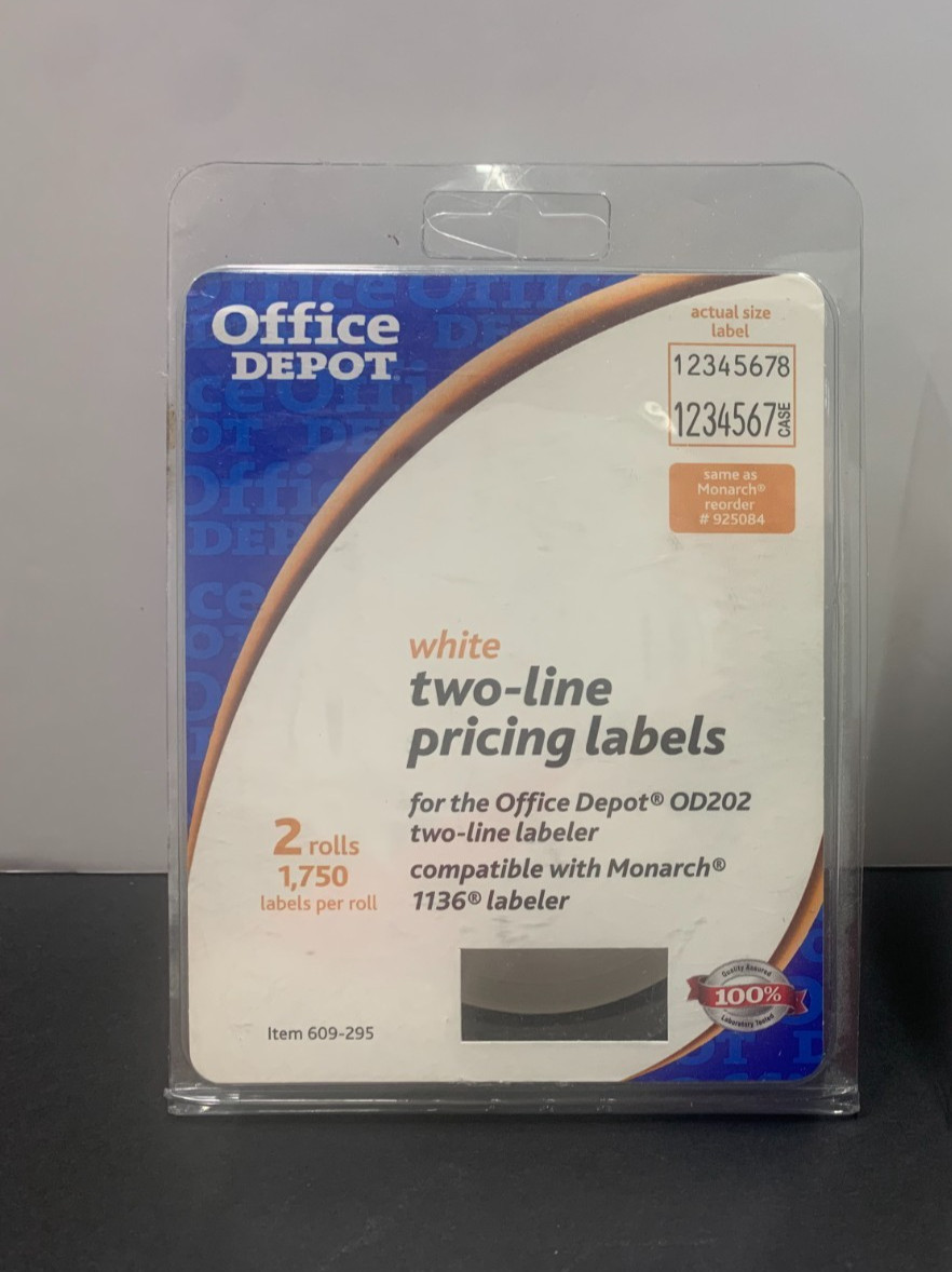 Office Depot Brand 2-Line Pricing Labels 2Rolls 609-295