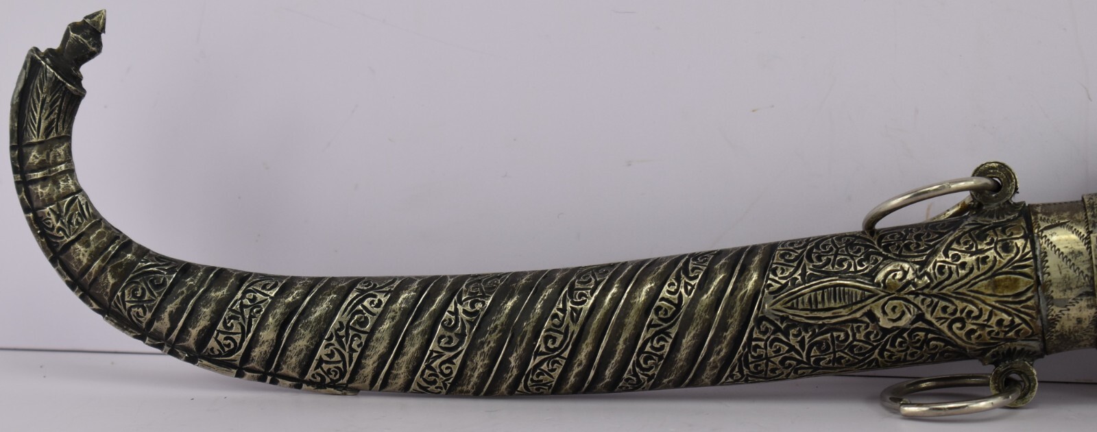Antique Oriental Dagger Engraved With Flowers