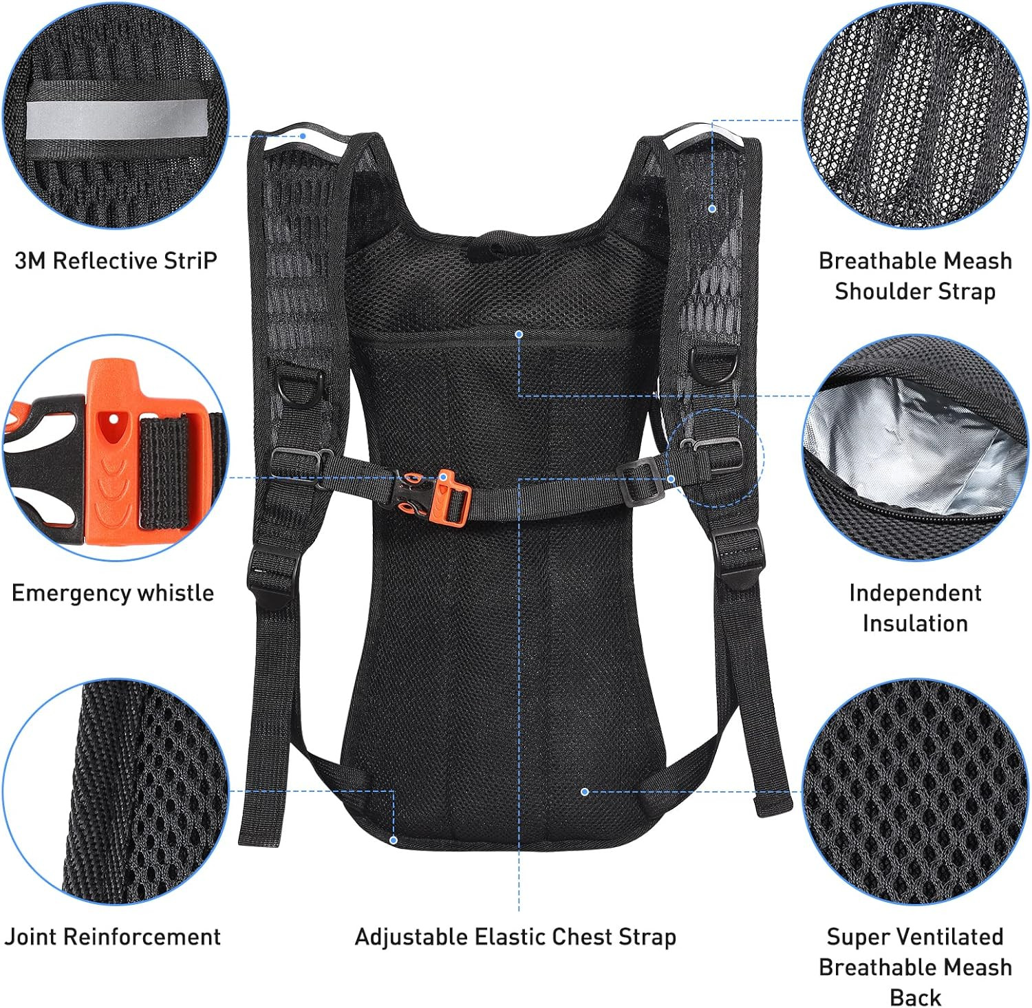 Rave Hydration Pack, Hydration Backpack with 2L Hydration Bladder, Festival E...