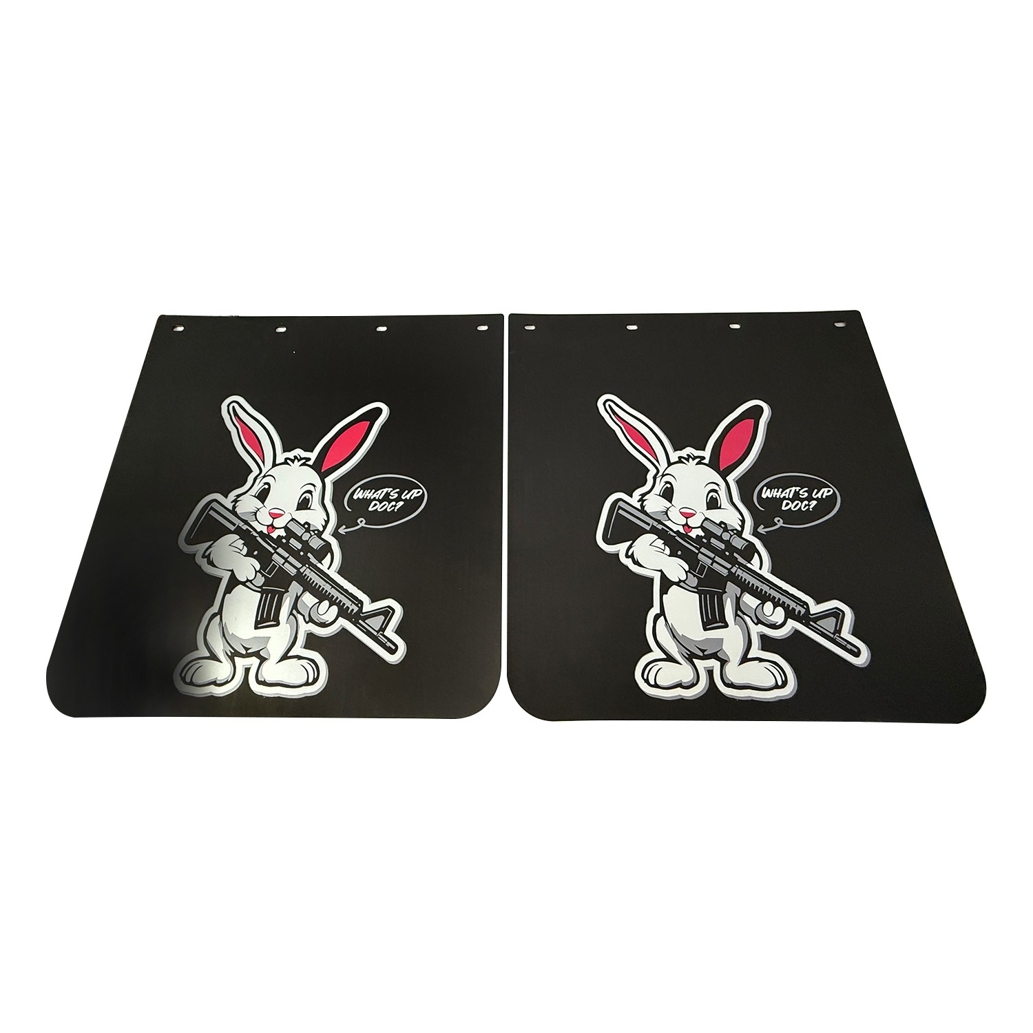 Semi Truck Mud Flaps Pair 24"x24" Heavy Duty Polymer 1/8" Funny Bunny Graphic