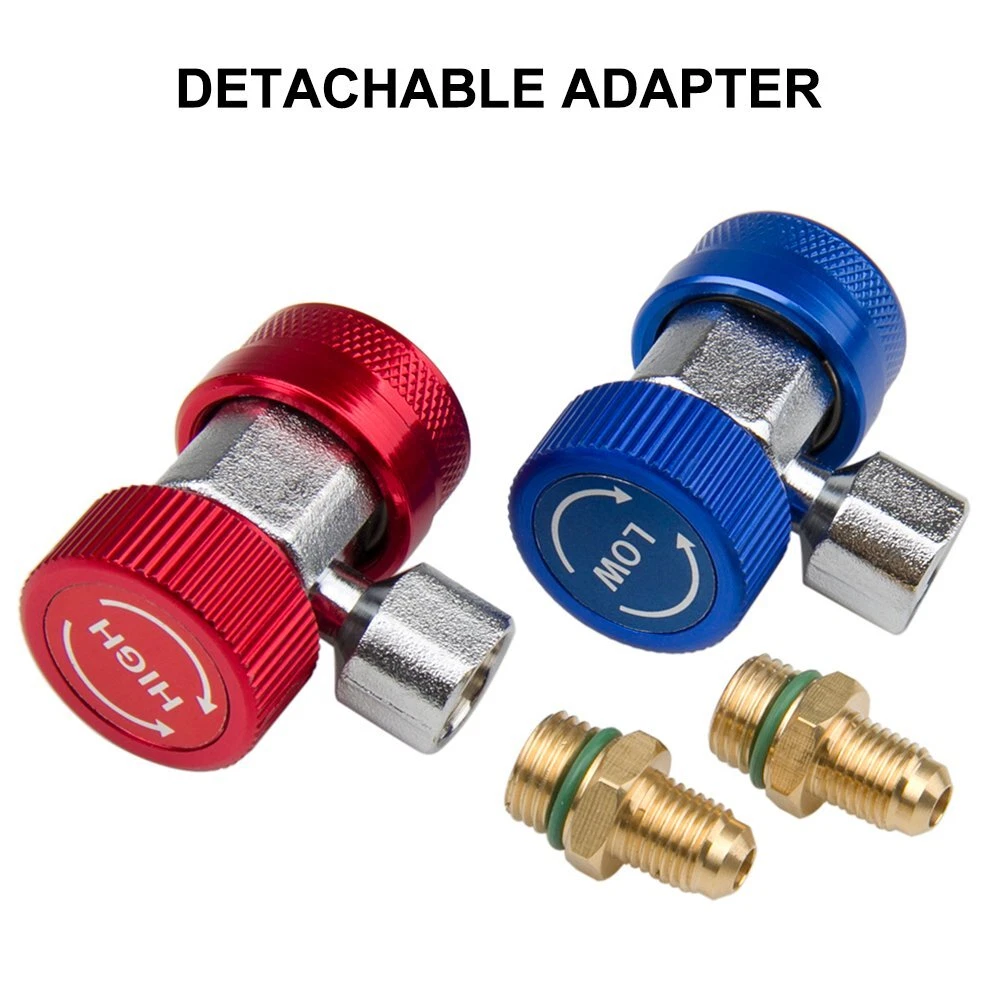 1/4" A/C R134A Quick Coupler Adapter Manifold Connector Sae Hvac High & Low Side