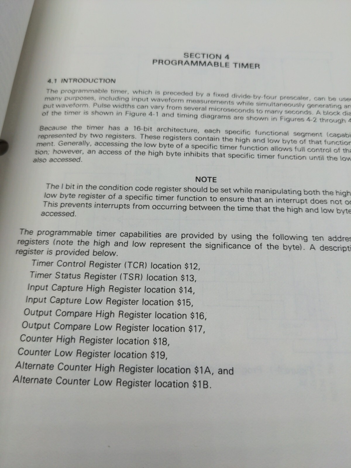 MOTOROLA MC68HC05C4 Semiconductor Chip Advance Information Reference Guide 1983