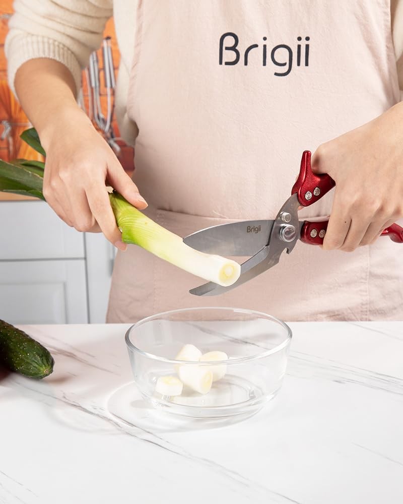 Red Stainless Steel Heavy Duty Poultry Shears Multi-Purpose Kitchen Scissors