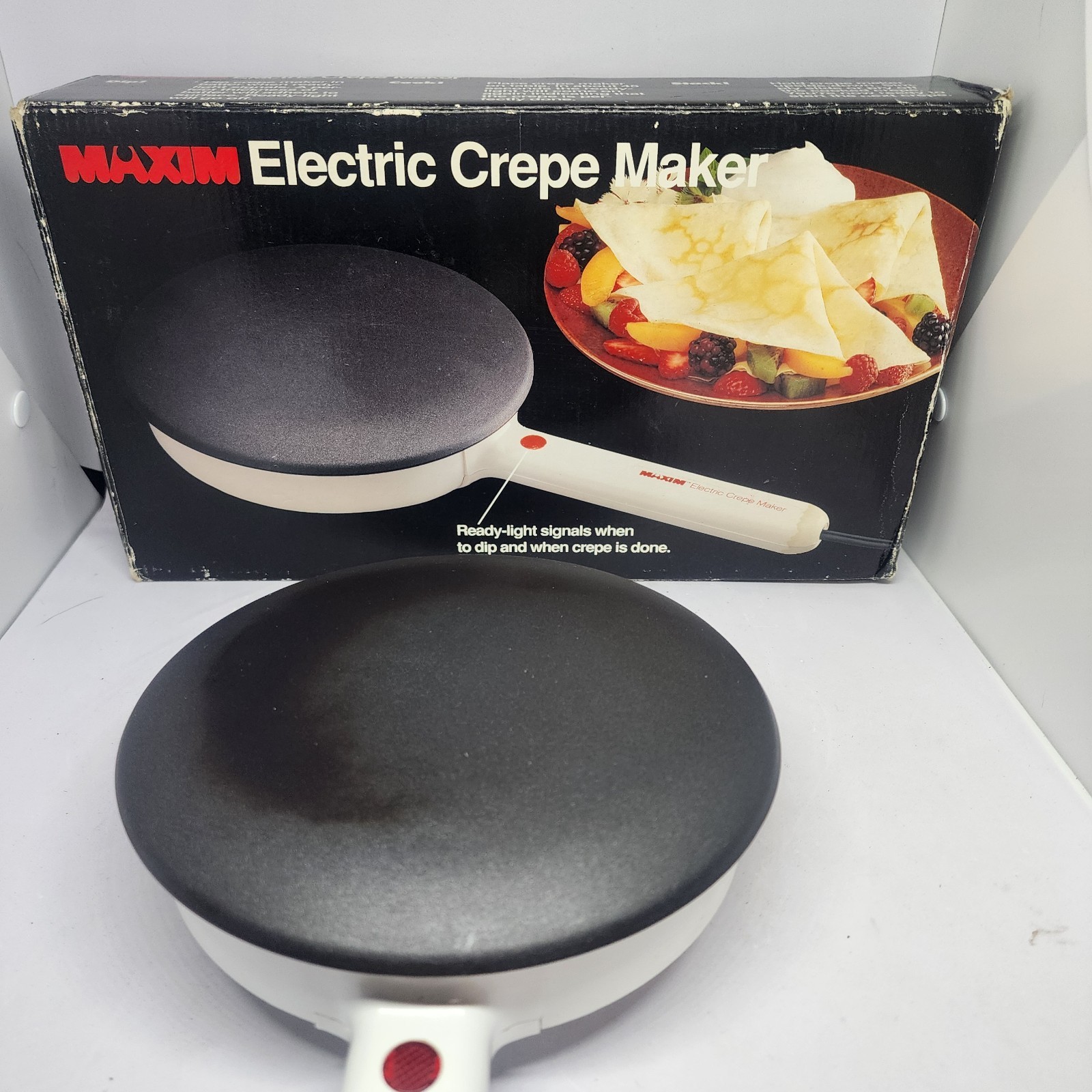 Maxim Electric Crepe Maker CM-5 – 7.5” Non-Stick, Tested, Works. SEE DESCRIPTION