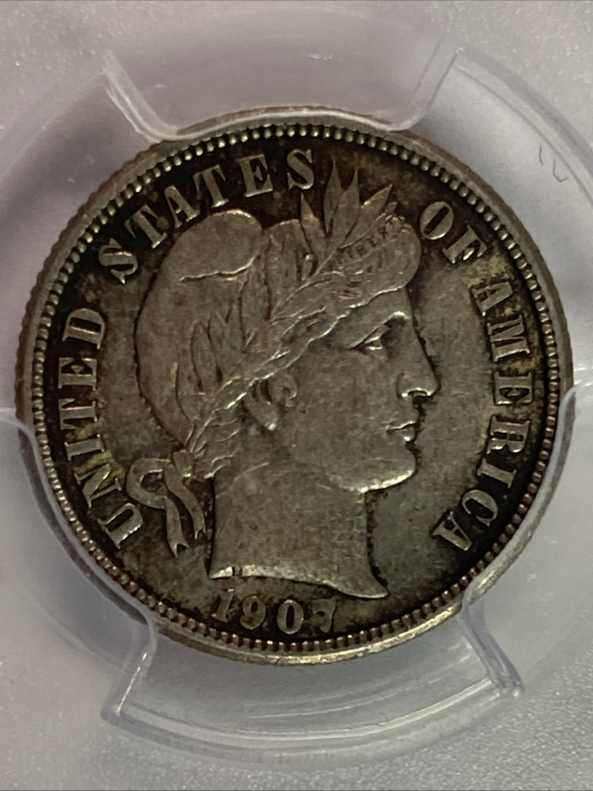 1907-P Barber Dime PCGS AU53