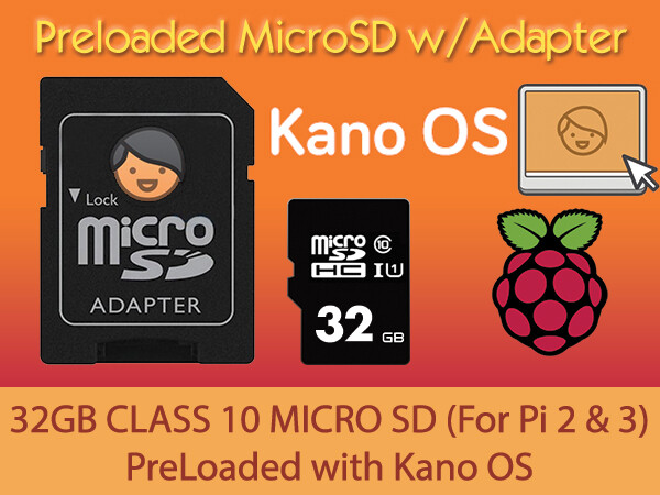 KANO OS Kids Code Games for Raspberry Pi PreLoaded Class 10 Micro SD