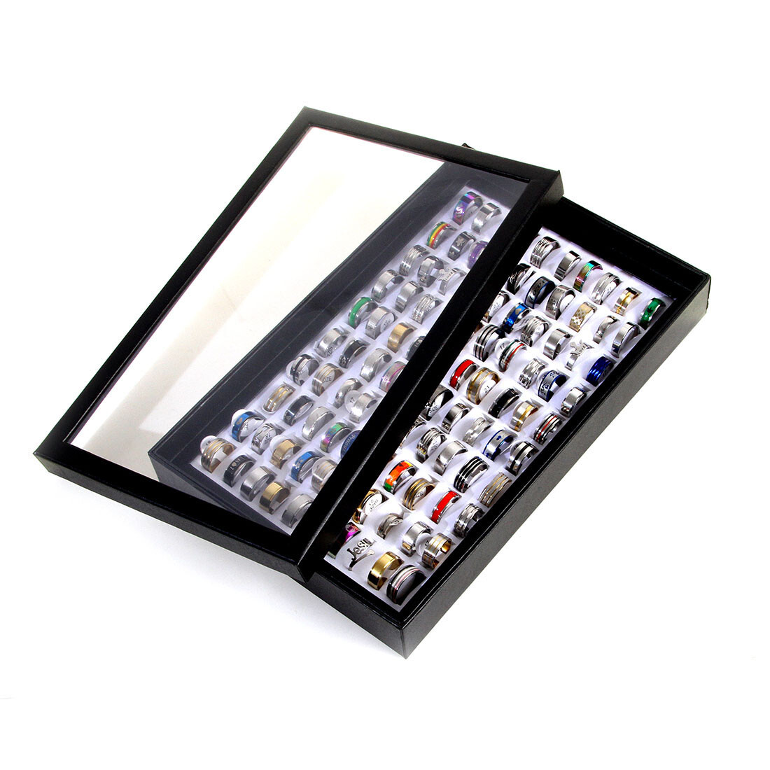 100x Mixed Rings Wholesale Lot Bulk Finger Band Rings for Men Women Jewelry