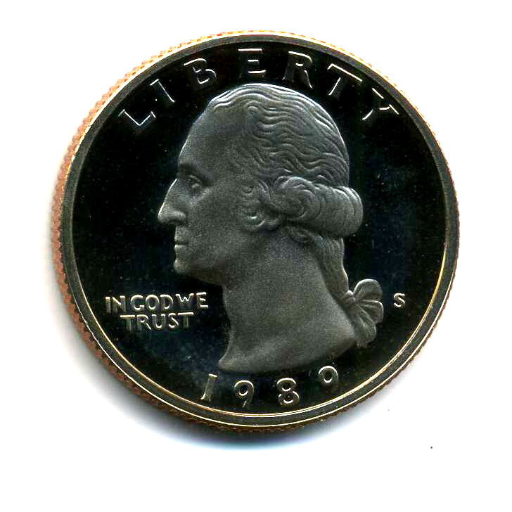 1989 S GEM BU PROOF WASHINGTON QUARTER BRILLIANT UNCIRCULATED US/PF/PR COIN#7709