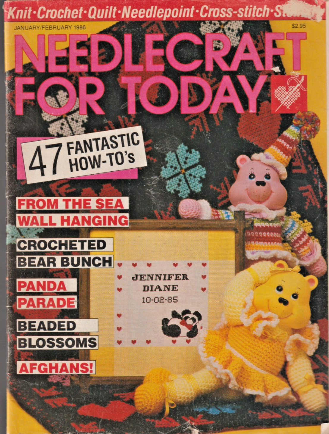 Needlecraft for Today MAGAZINE - KNIT CROCHET QUILT - Jan/Feb 1986
