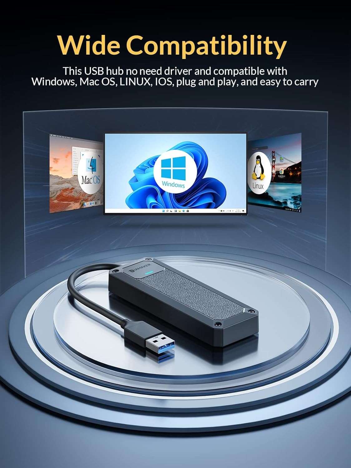 4 Ports USB 3 Hub 5Gbps Super Speed Data USB Splitter For Laptop PC Xbox PS5
