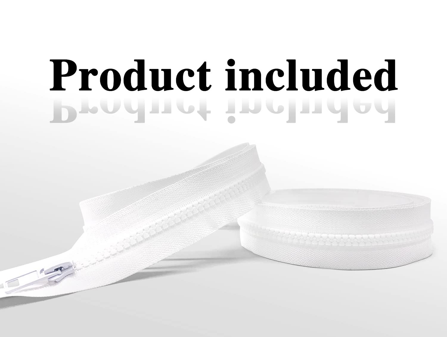 #5 37 Inch Separating Jacket Zippers 2 PCS White Molded Plastic Bulk DIY