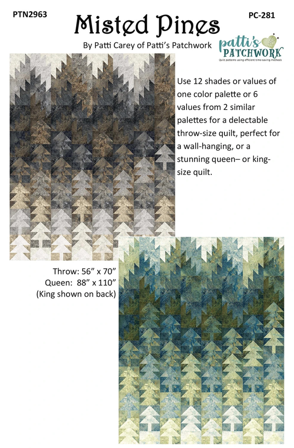 Misted Pines Quilt Pattern-Quilt Woman-Patti Carey-Patti's Patchwork