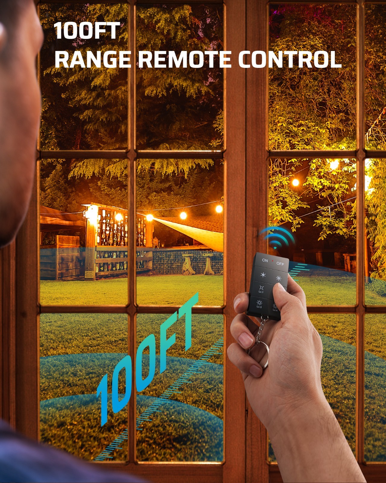 DEWENWILS Outdoor Dimmer for String Lights Remote Control 100FT IP44 Waterproof