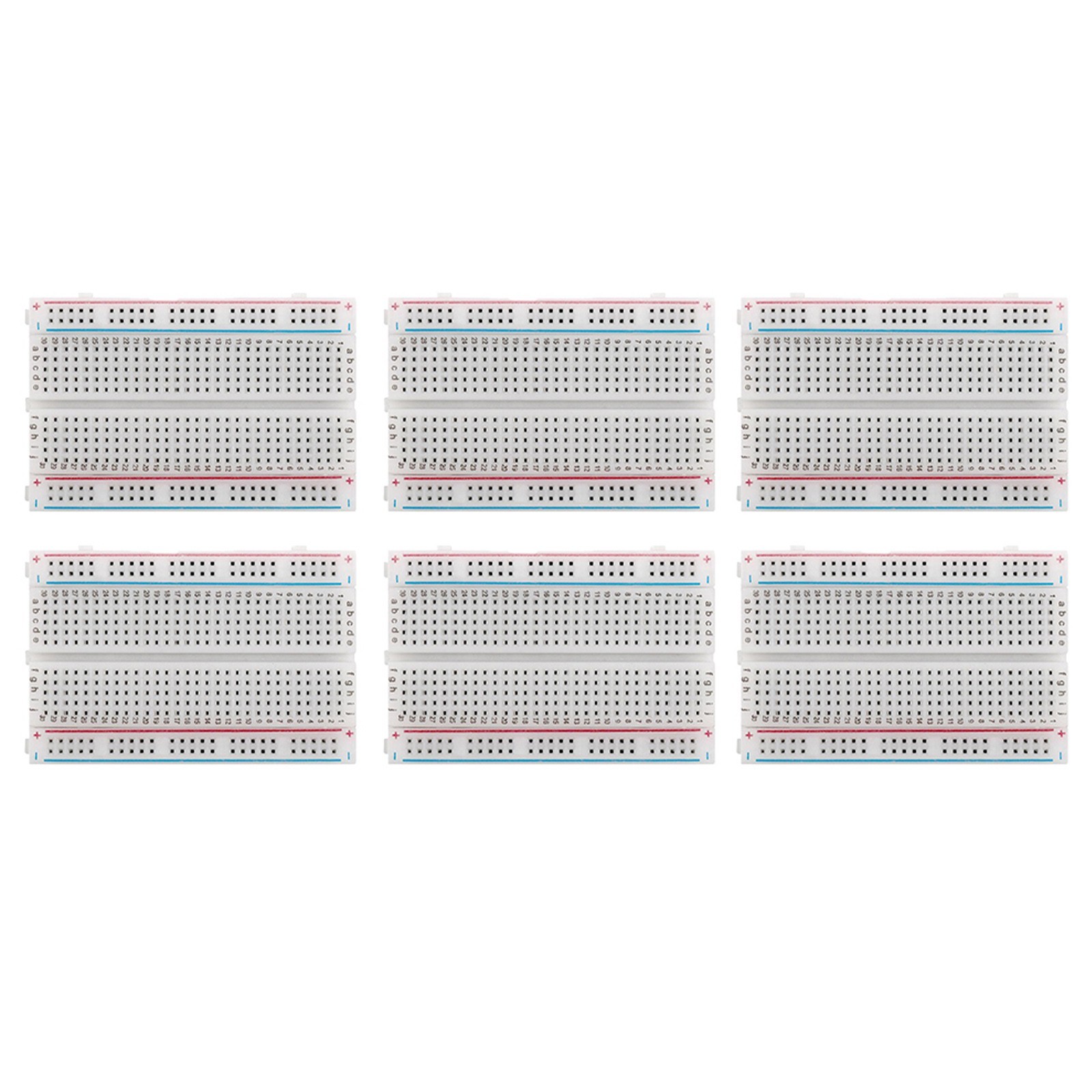 Efficiently Build For Circuits with This Pack of 6 Solderless Breadboards