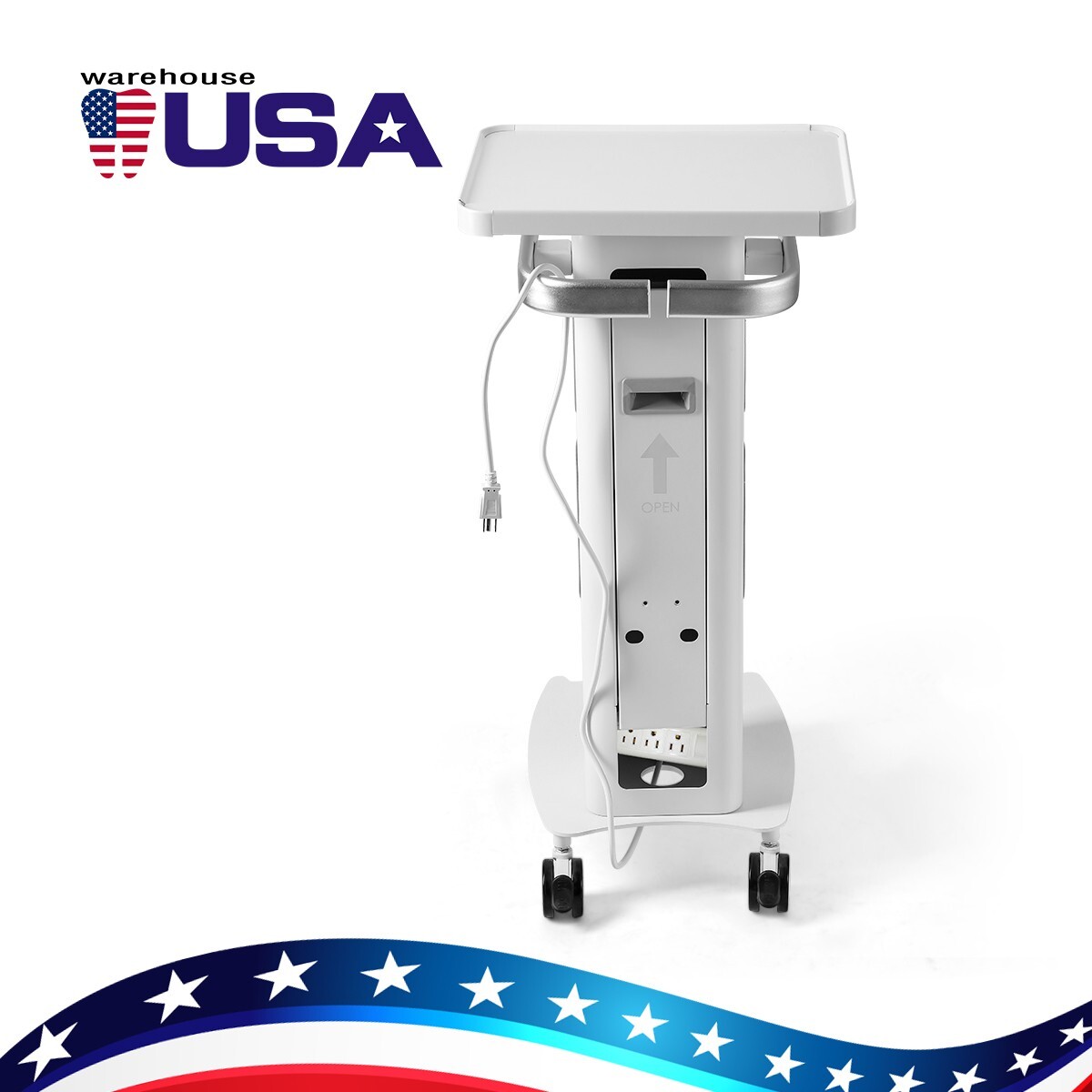 Compact Dental Multi-Function Mobile Cart with 360° Lockable Wheels for Implant