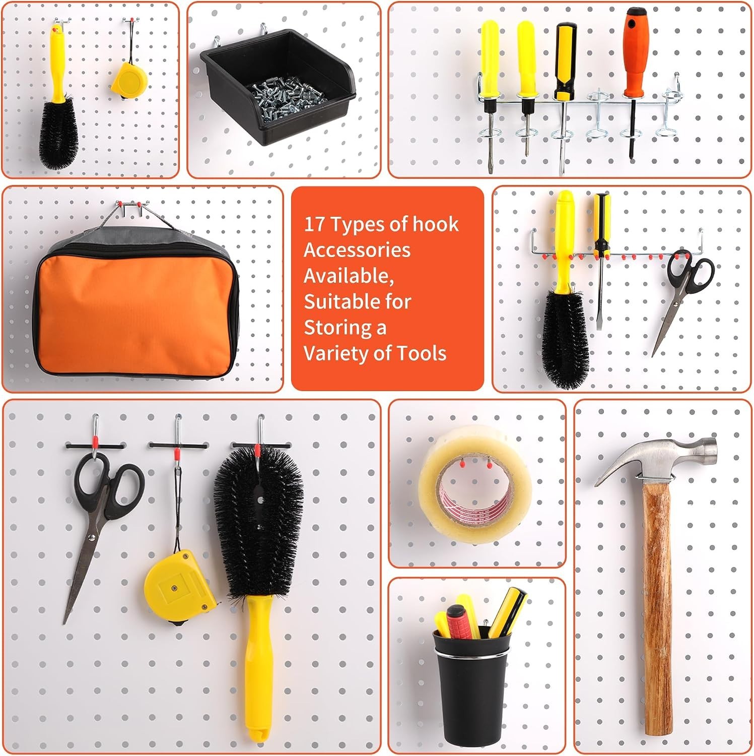 240PCS Pegboard Hooks & Accessories Kit for Ultimate Tool Organization