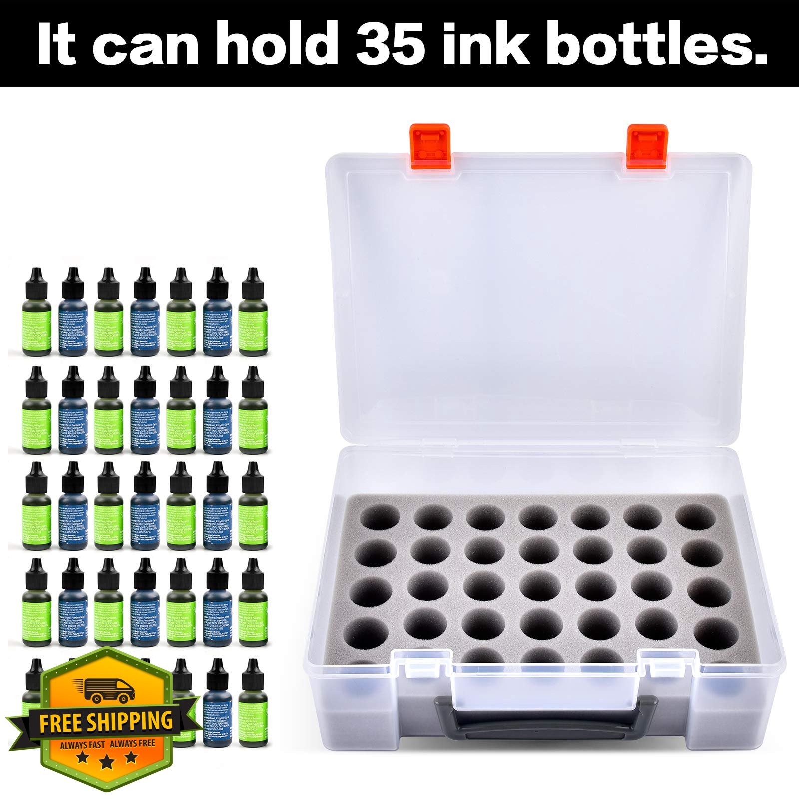 FULLCASE Alcohol Ink Storage Case Holds 35 Bottles 0.5oz