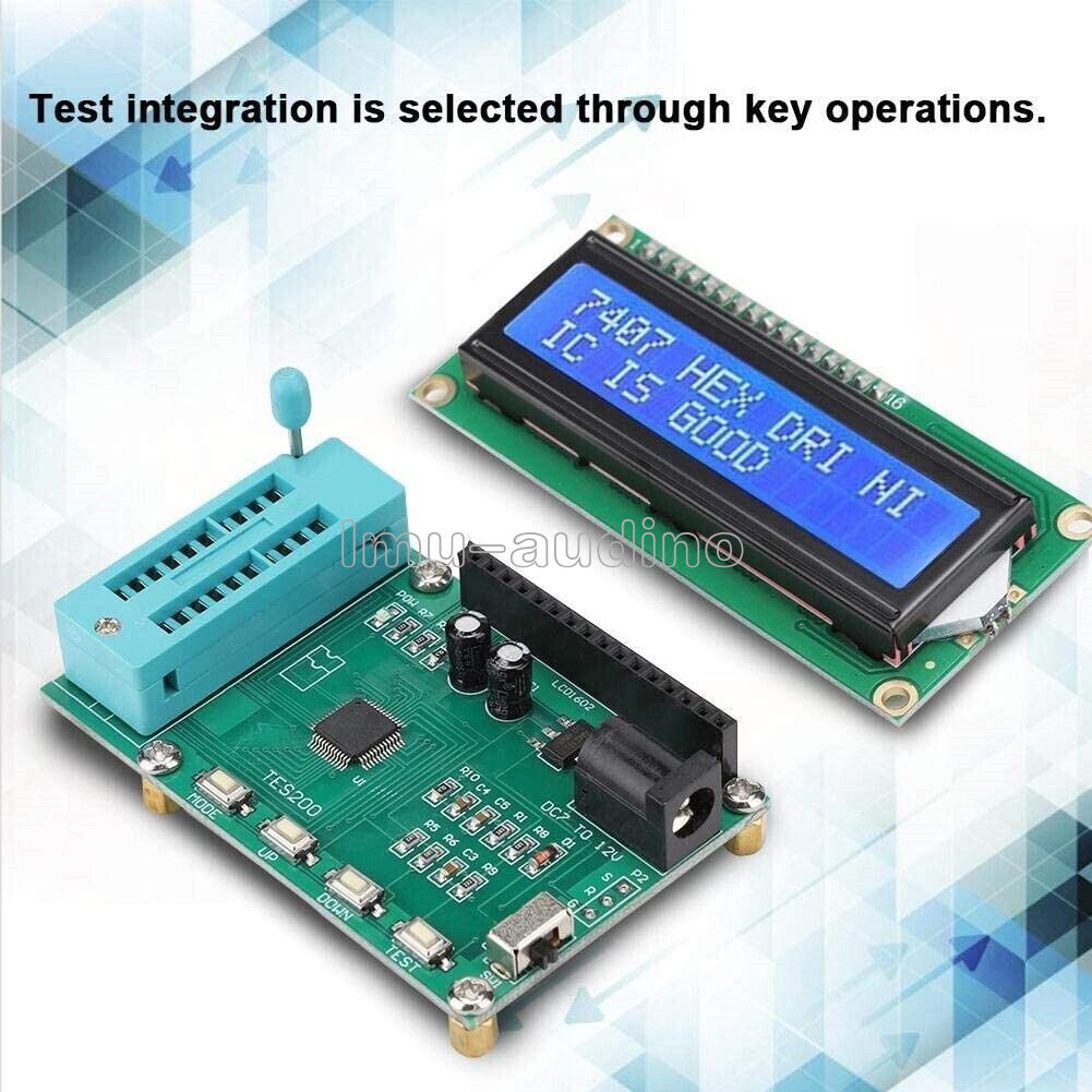 TES200 Digital Integrated Circuit Tester 74/40 Series IC Logic Gate Test Checker