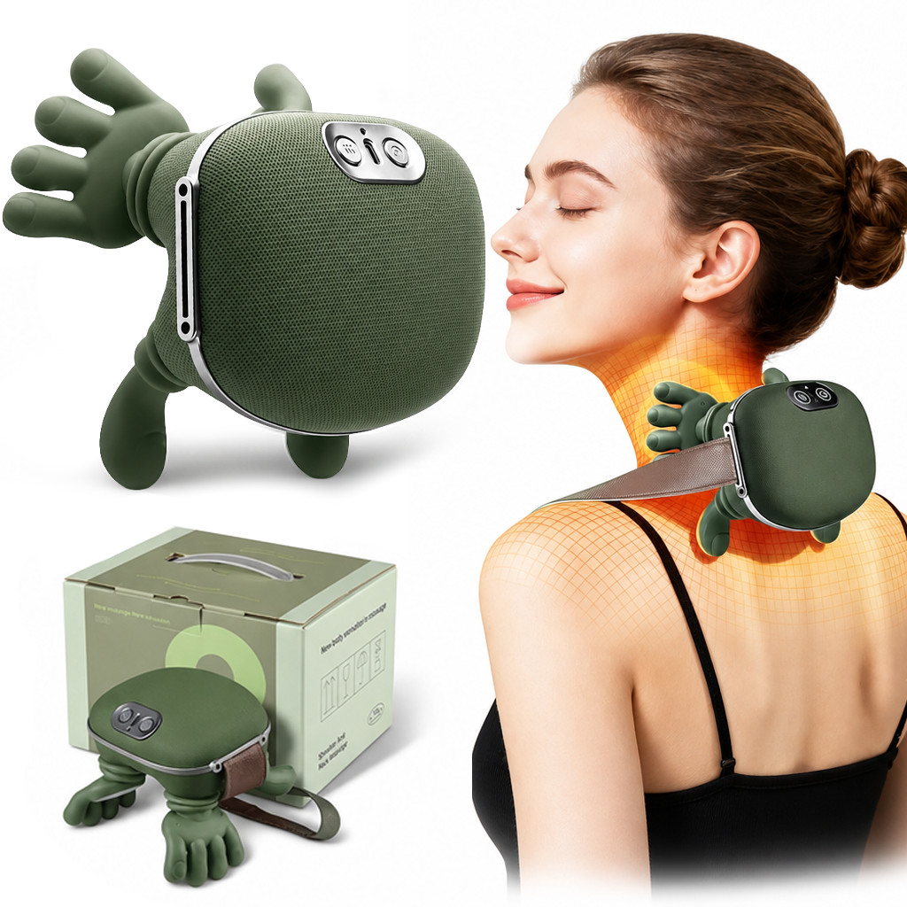 Cordless Neck Shoulder Massager Shiatsu Kneading Heat Back Massage Cordless