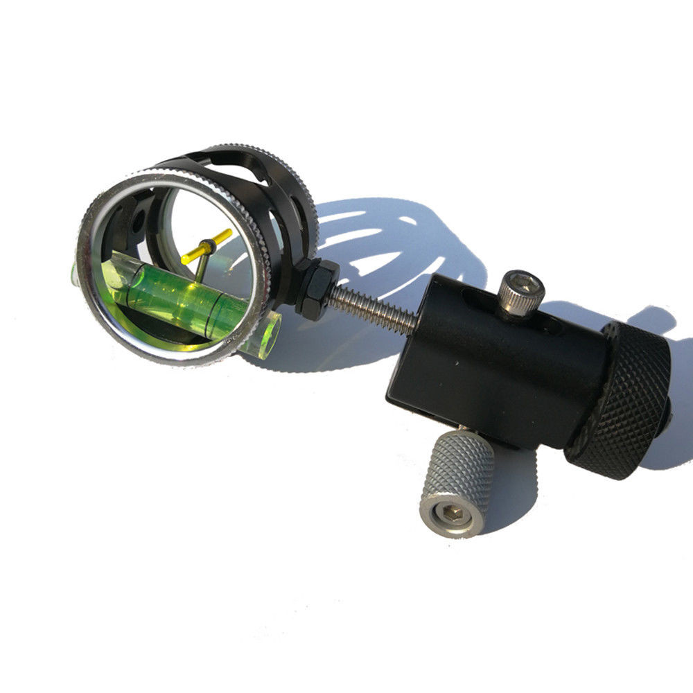 Compound Bow Sight Single Pin 4X Lens 0.059" Micro Adjust Archery Hunting Shoot