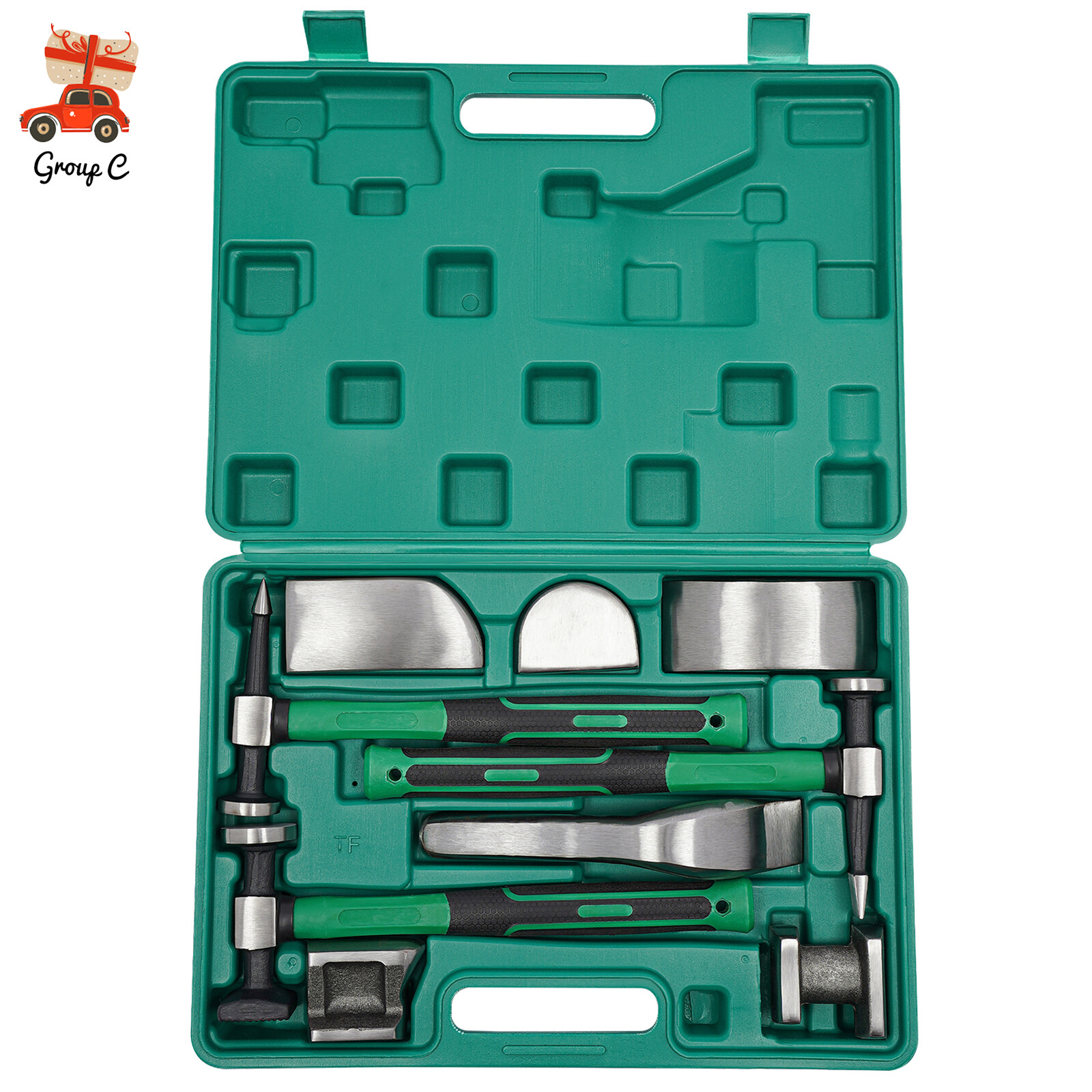 9pcs Set Hand Car Auto Body Work Hammer Fender Tool Dent Crowbar Repair Kit NEW