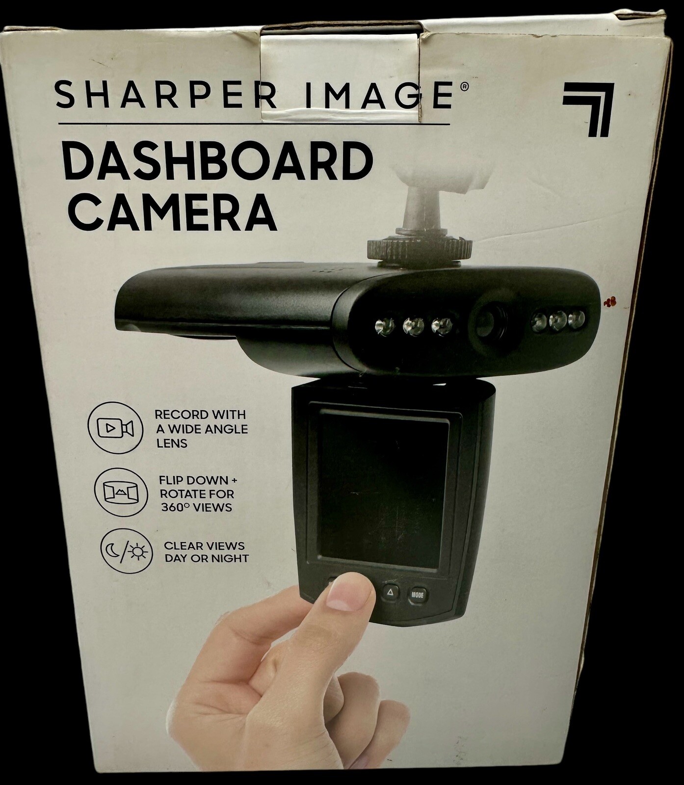 Sharper Image Dashboard Camera Wide Angle 360 Night Vision Windshield Mount New