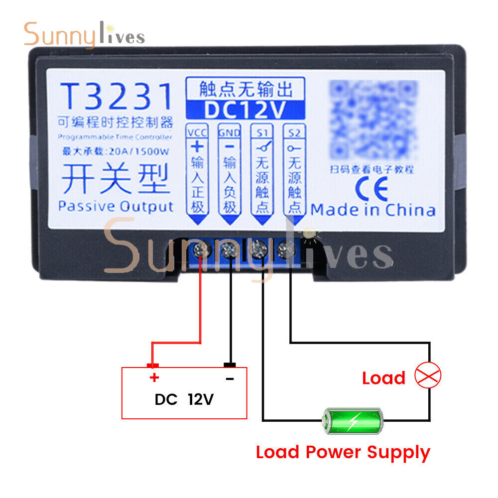 12V Automation Cycle Timer Delay Control Switch Relay Module w/ Dual LED Display