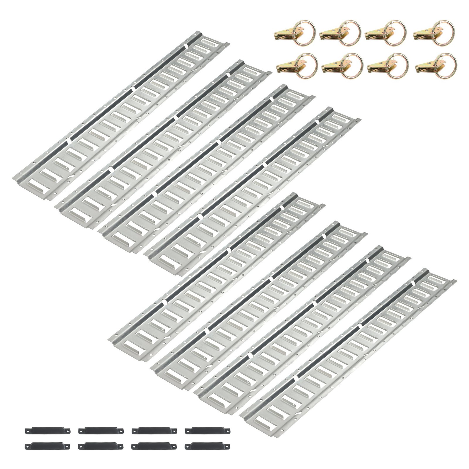 24 Pack 3' E Track Tie Down Rail System For Trucks Trailers Carbon Steel