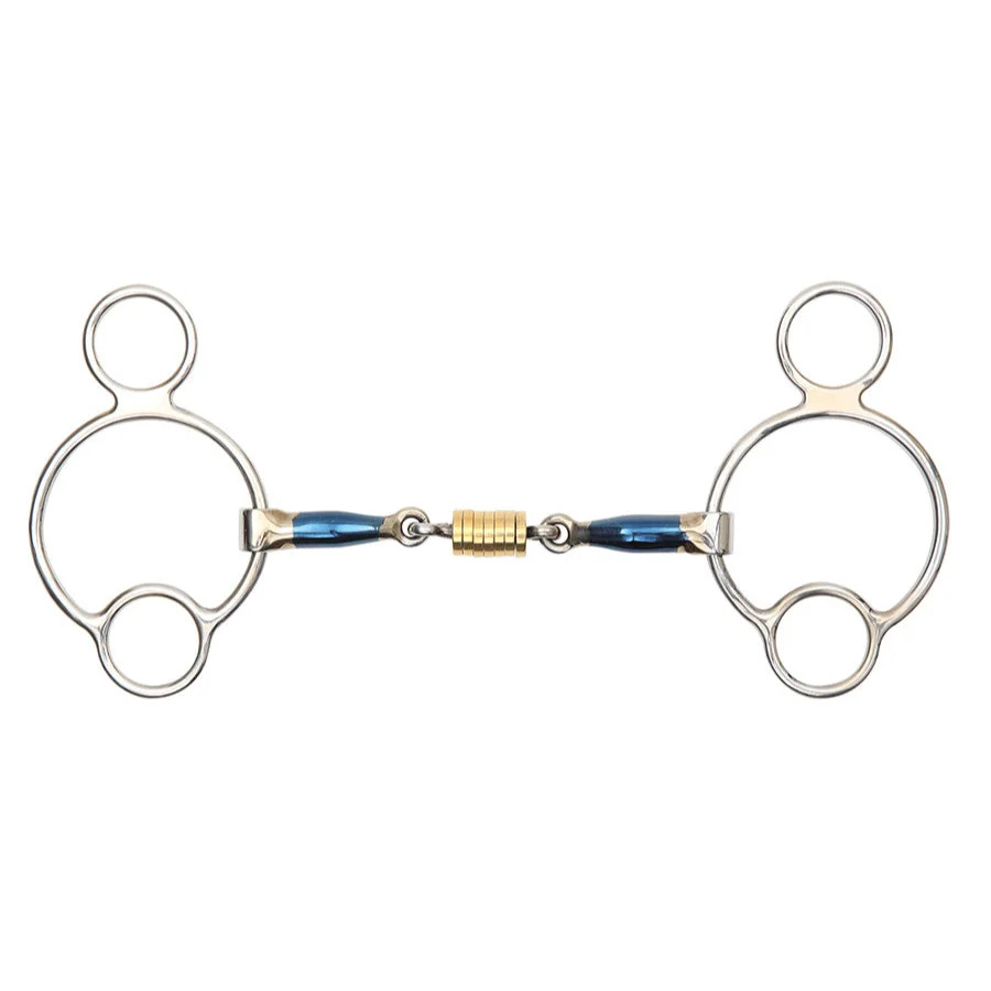 Shires Blue Sweet Iron Universal Horse Bit with Roller Link - Multiple Sizes
