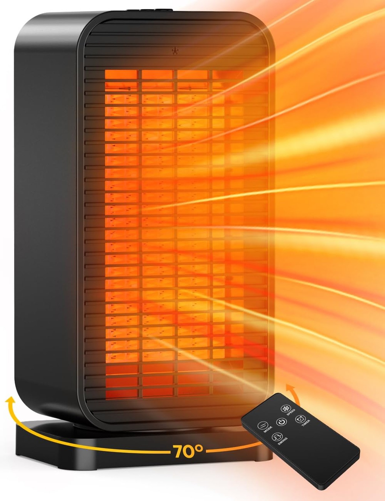 Space Heater, Portable Electric Heaters for Indoor Use with Thermostat, Fan M...